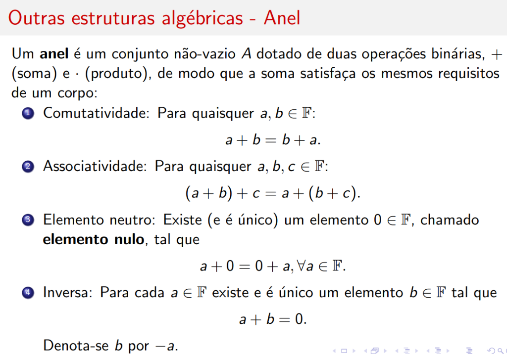 Propriedades da Soma no Anel