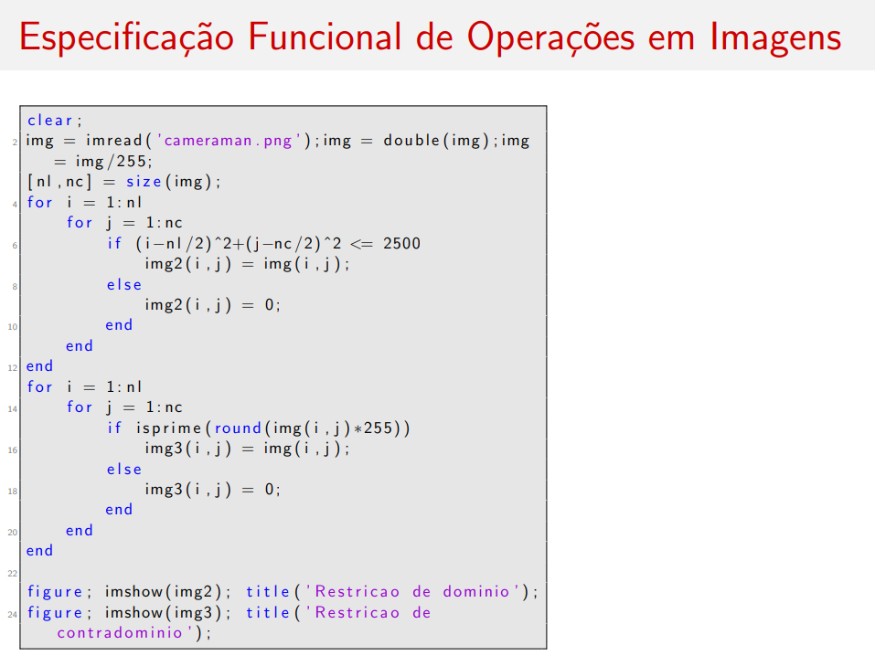Código restrições