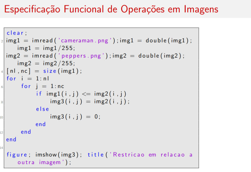 Código restrição imagem