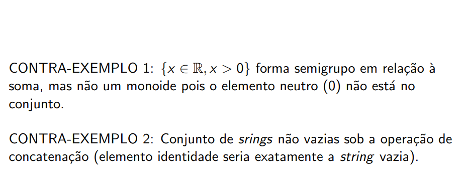 Contra-exemplos de Monoide