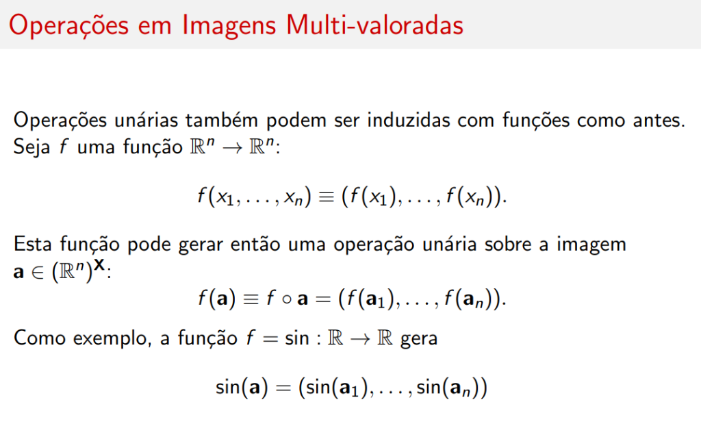 Operações unárias
