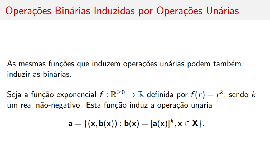 Operações binárias induzidas