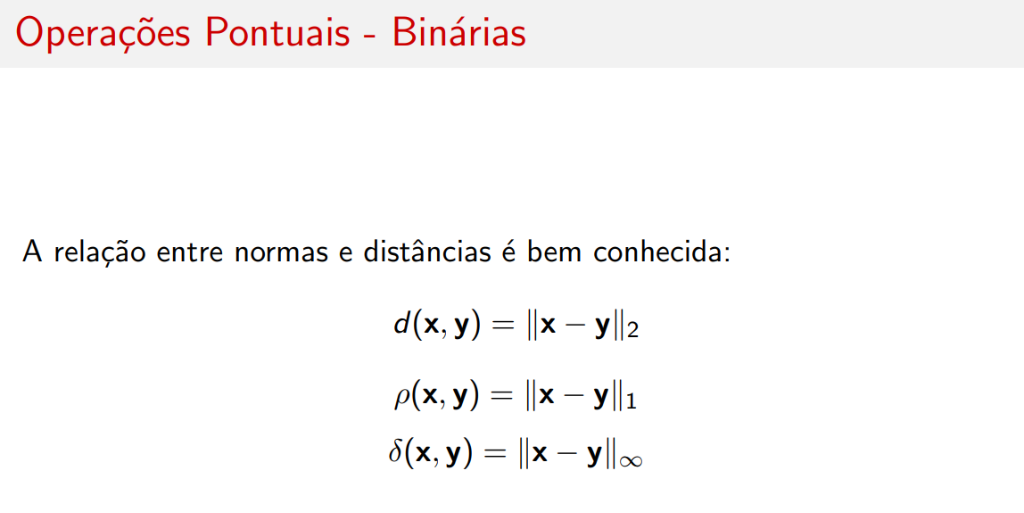 Relação normas e distâncias