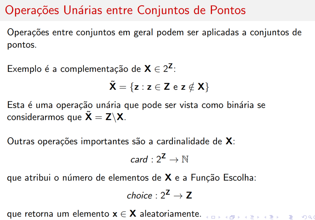 Operações entre conjuntos de pontos