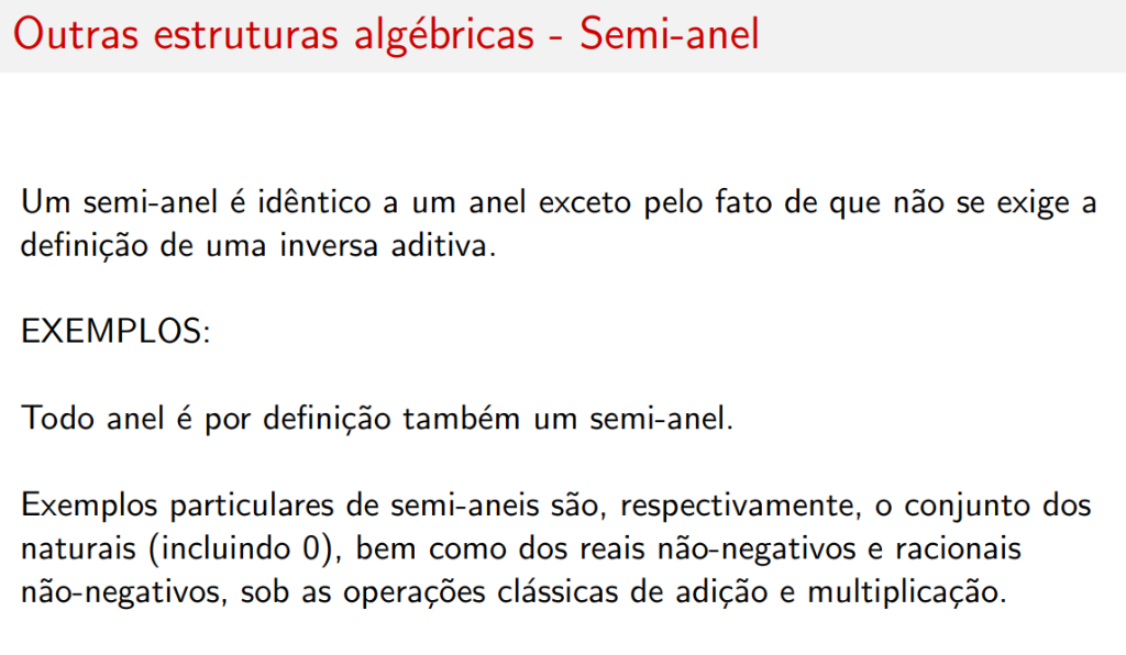 Definição de Semi-anel