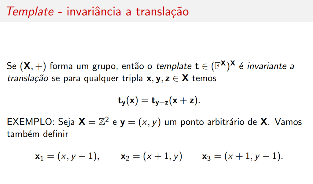 Invariância a translação